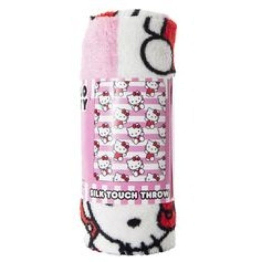 NEW! Hello Kitty Striped Silk Touch Blanket 40in x 50in!